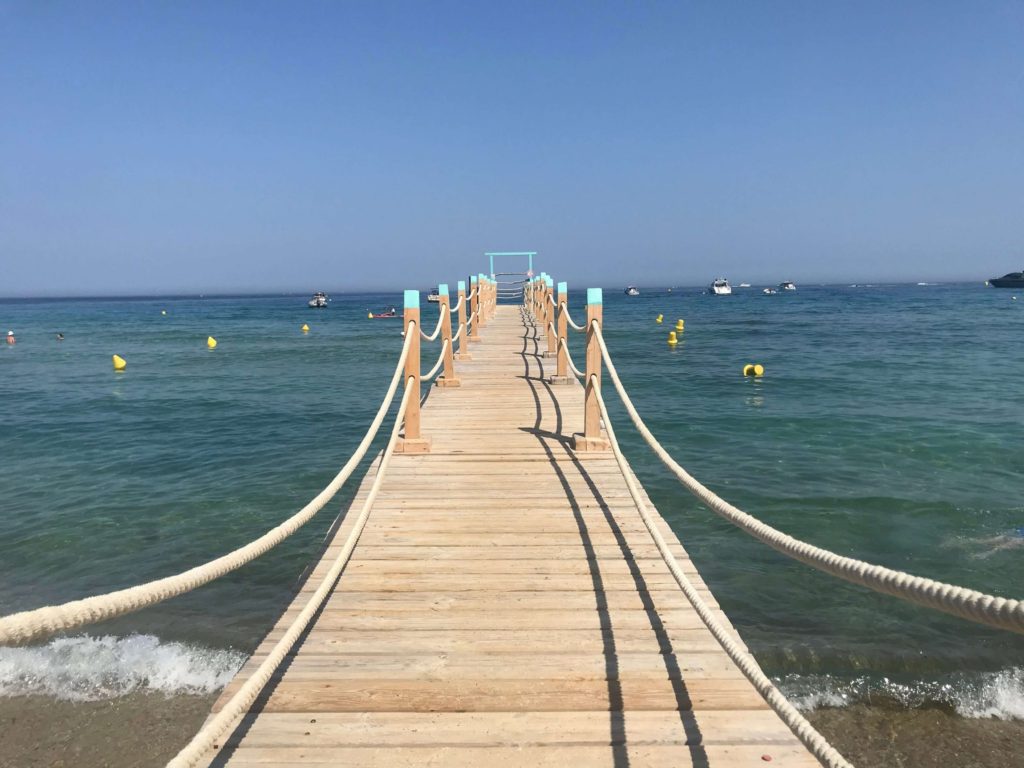 Private wooden jetty to the sea near Les Parcs, Saint-Tropez